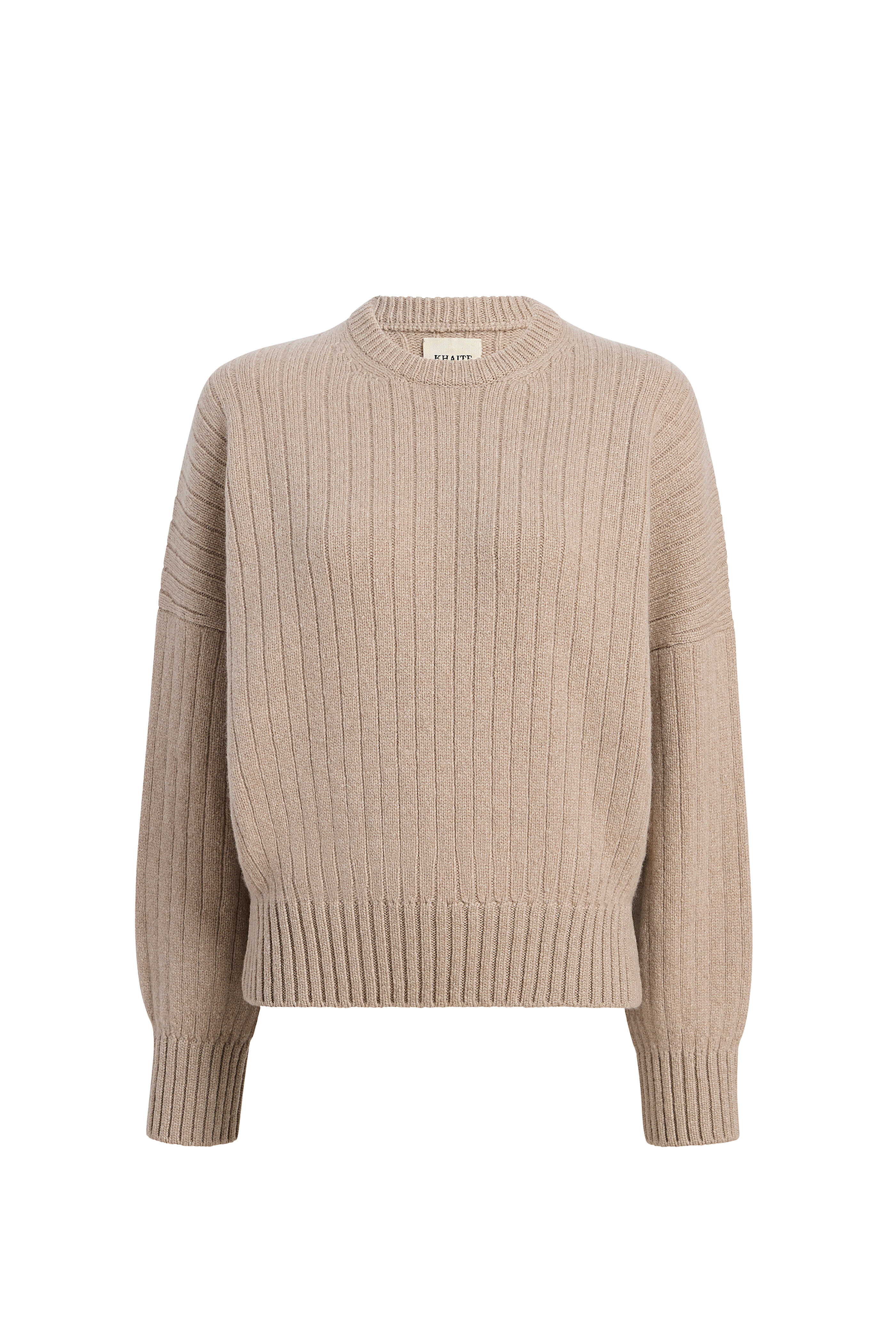 Khaite - Lennox Putty Ribbed Cashmere Sweater