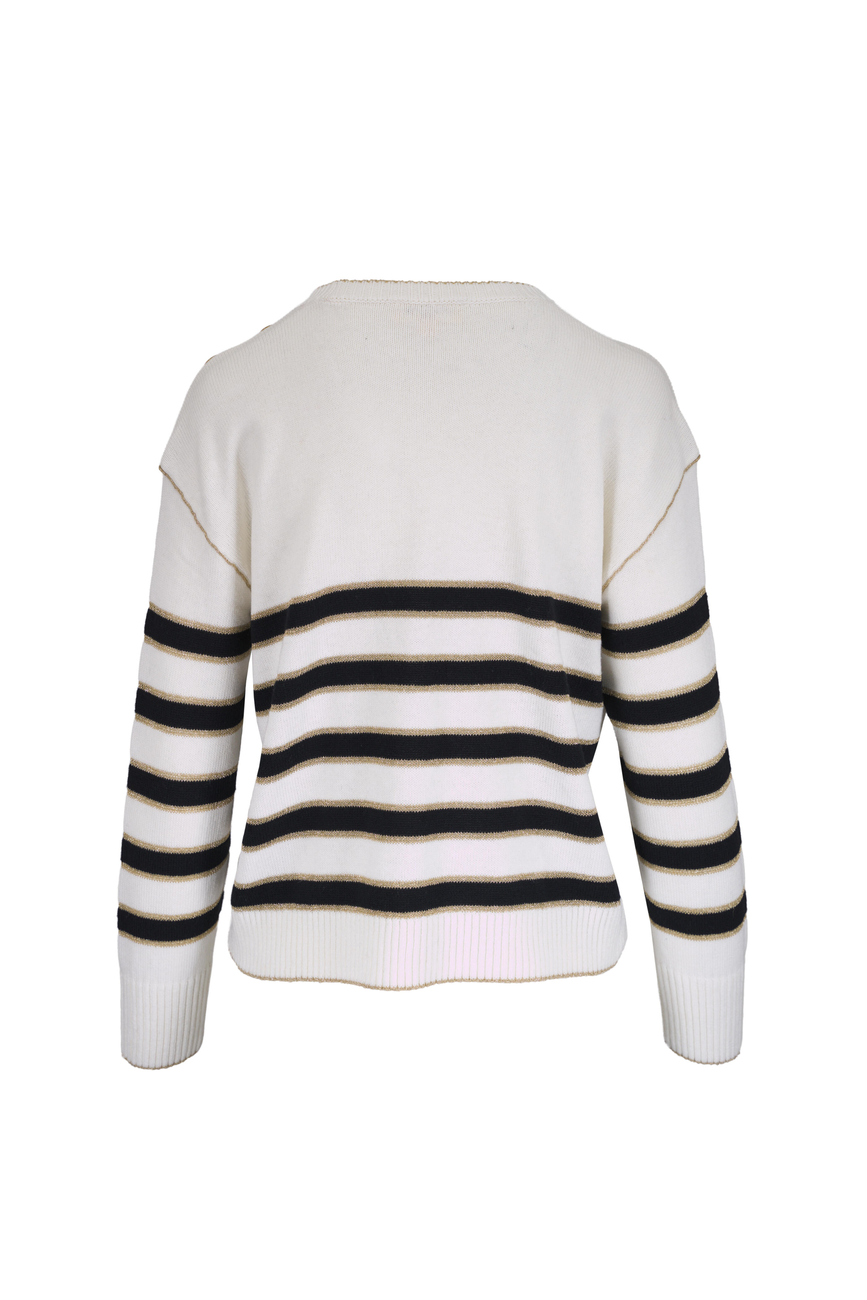 L'Agence - Bishop Ivory & Navy Stripe Crewneck Sweater