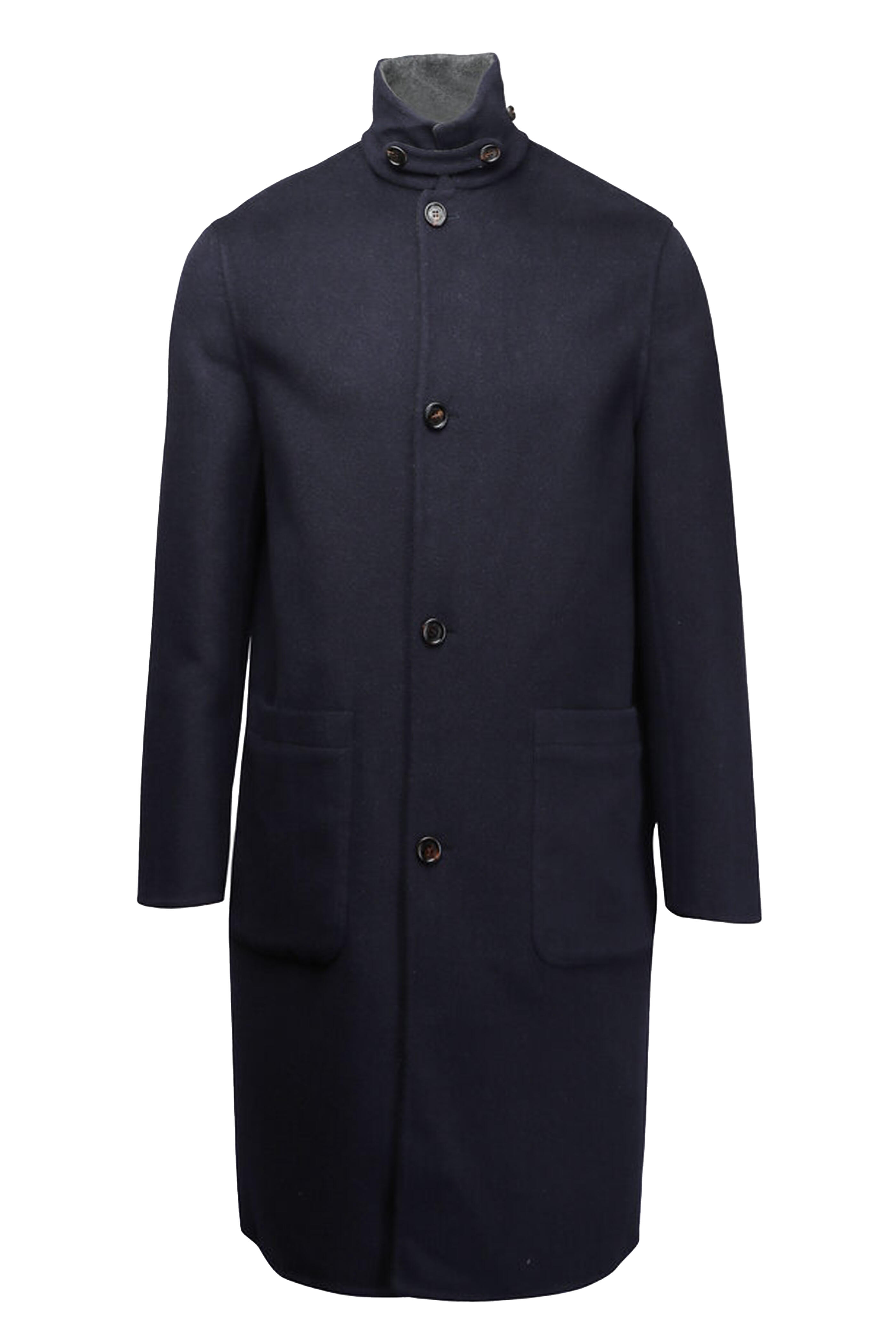 Brunello Cucinelli - Navy Blue Reversible Cashmere Coat