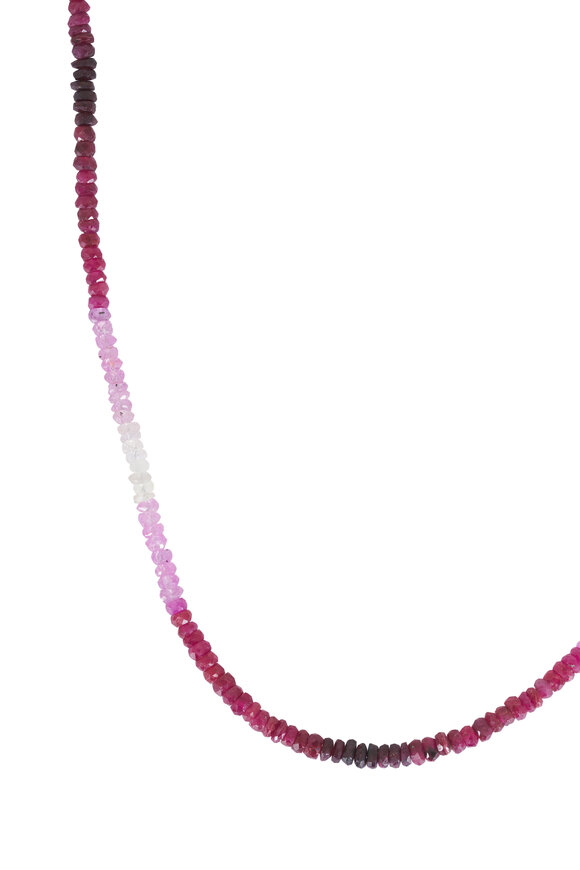 Cristina V. Pink Ruby Rondelle Necklace - view 2