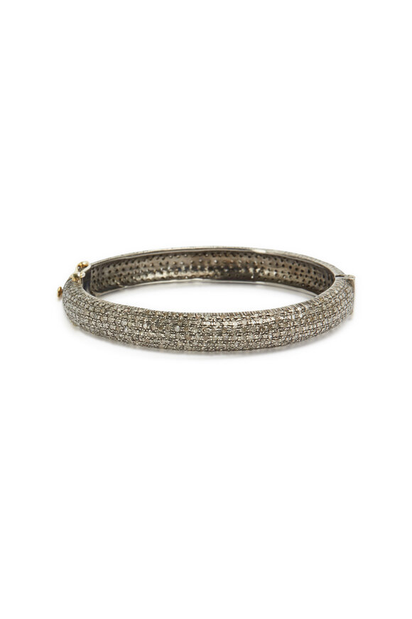 Loren Jewels - Gold & Silver Rose-Cut Diamond Bangle