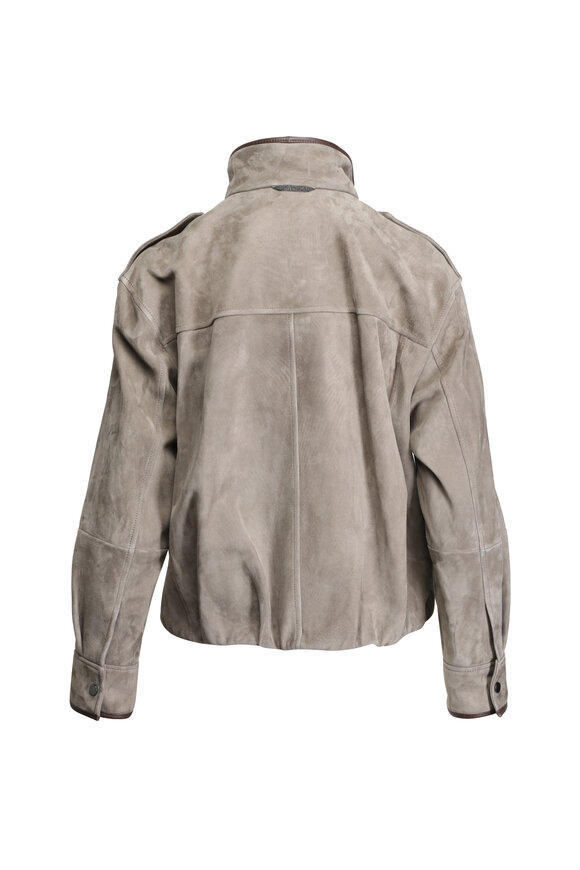 Brunello Cucinelli Khaki Couture Suede Jacket - view 2