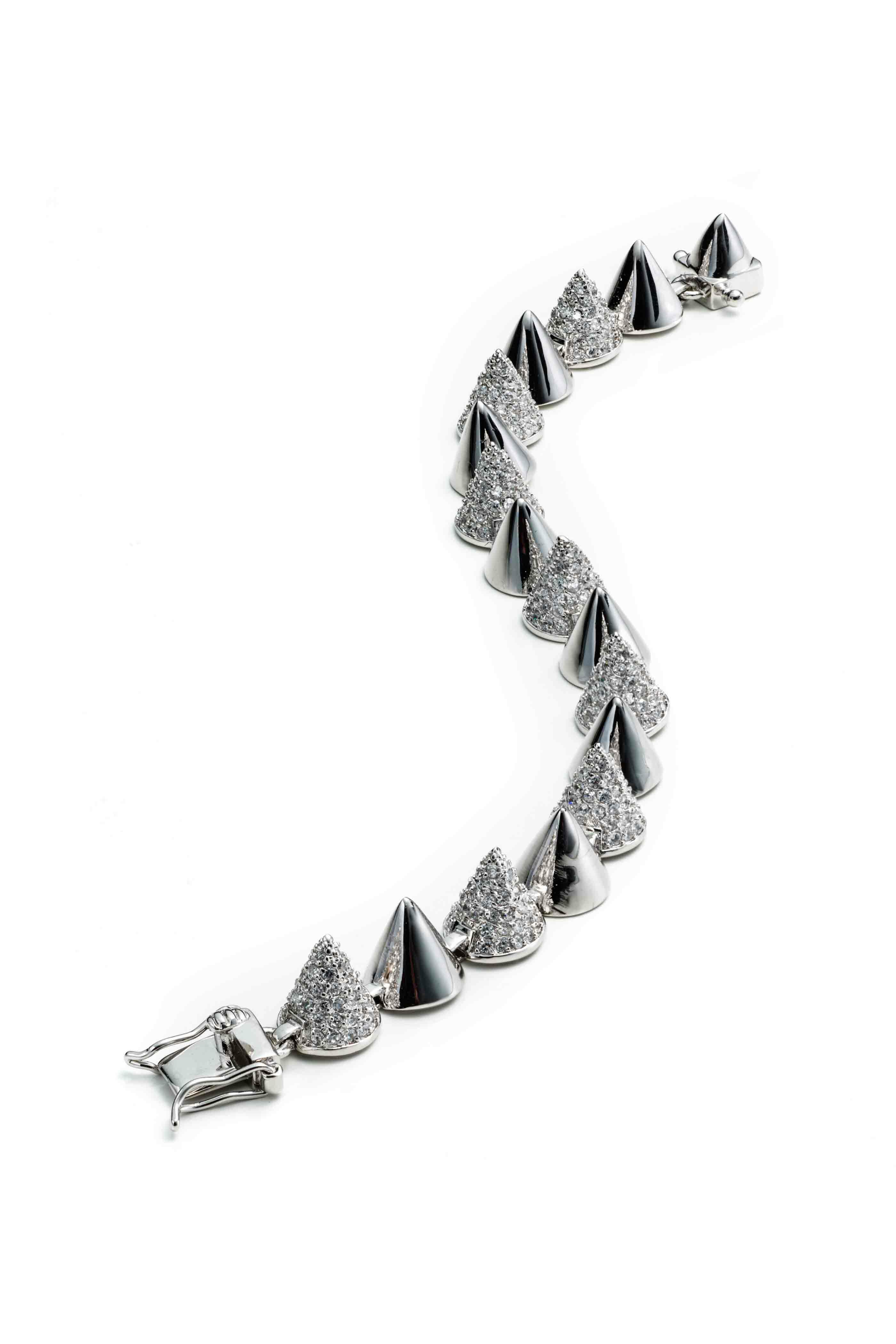 Eddie Borgo - Sterling Silver Alternating Pavé-Set Cone Bracelet