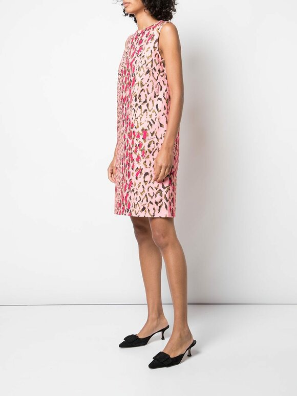 Carolina Herrera - Pink Leopard Stretch Cotton Sleeveless Dress