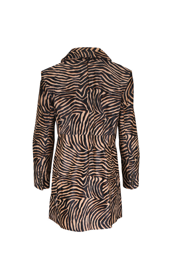 Veronica Beard Shelley Black & Tan Ziger Dickey Coat - view 2