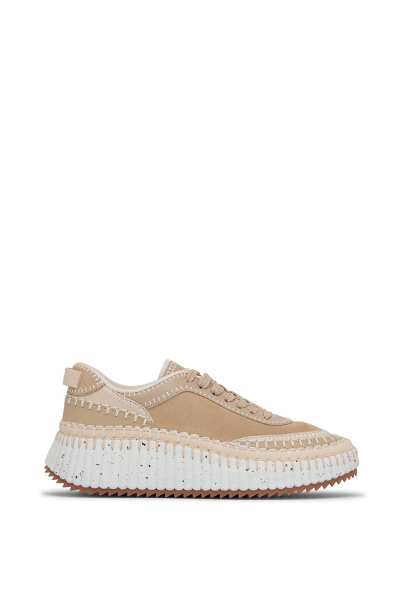 Chloé - Nama Blossom Beige Suede Sneaker