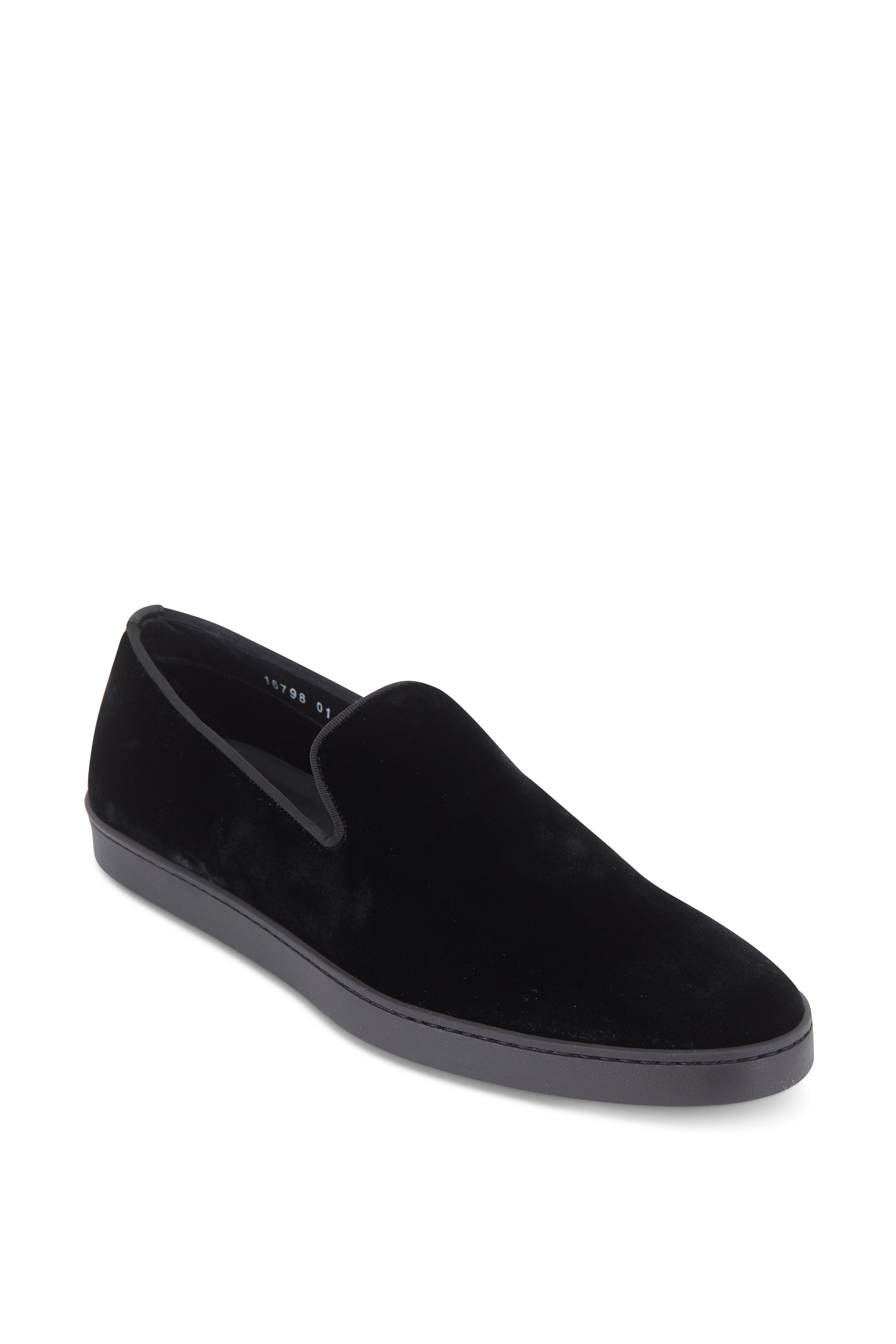 Santoni almond-toe leather loafers - Black