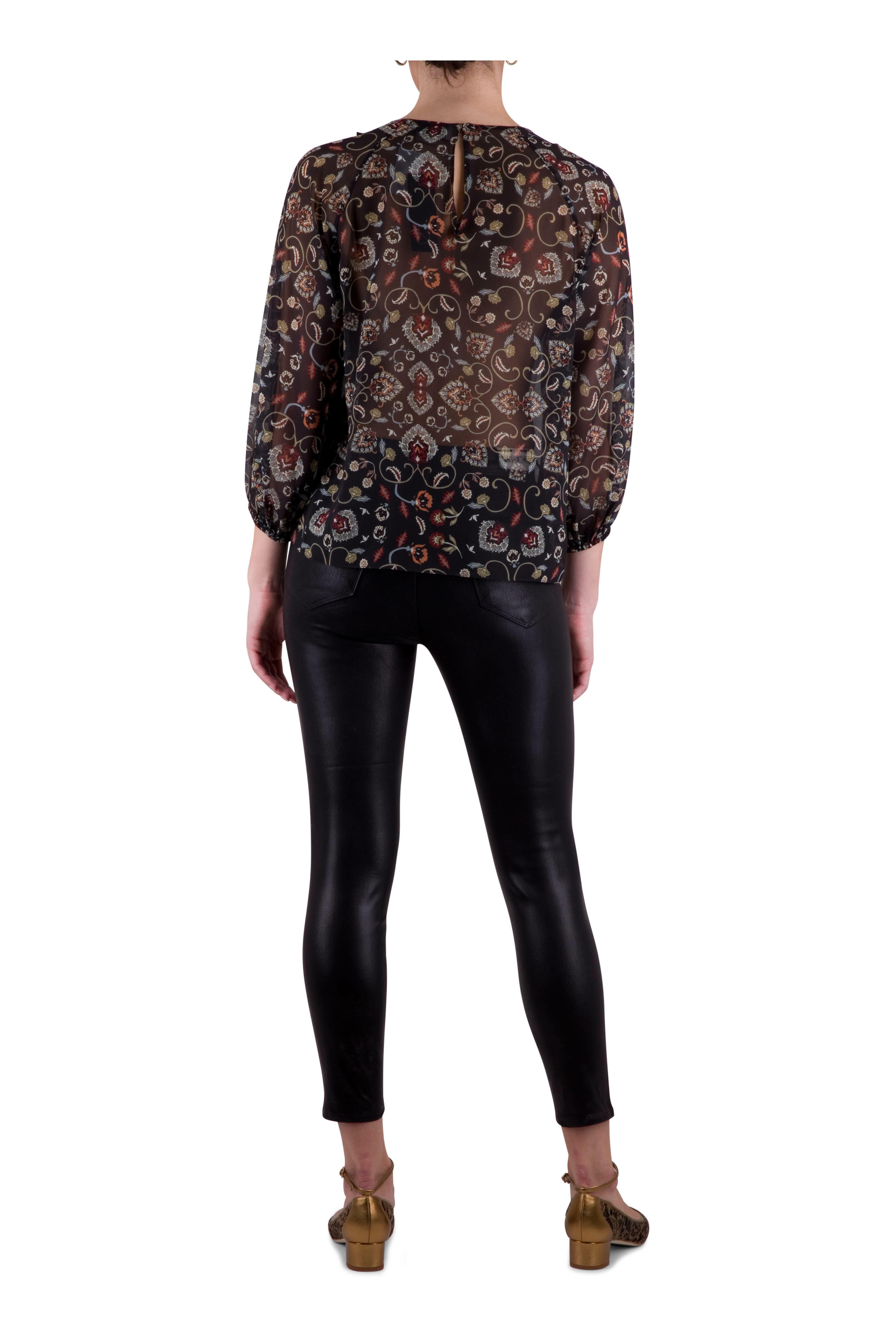 L'Agence - Margot Black Coated High Rise Skinny Jean