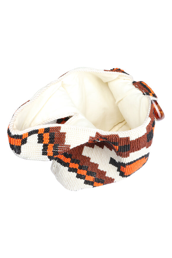 Veronica Beard Orange Beaded Swing Top Handle Clutch - view 4