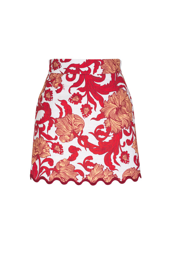 La Double J Baia Reef White Cotton Mini Skirt