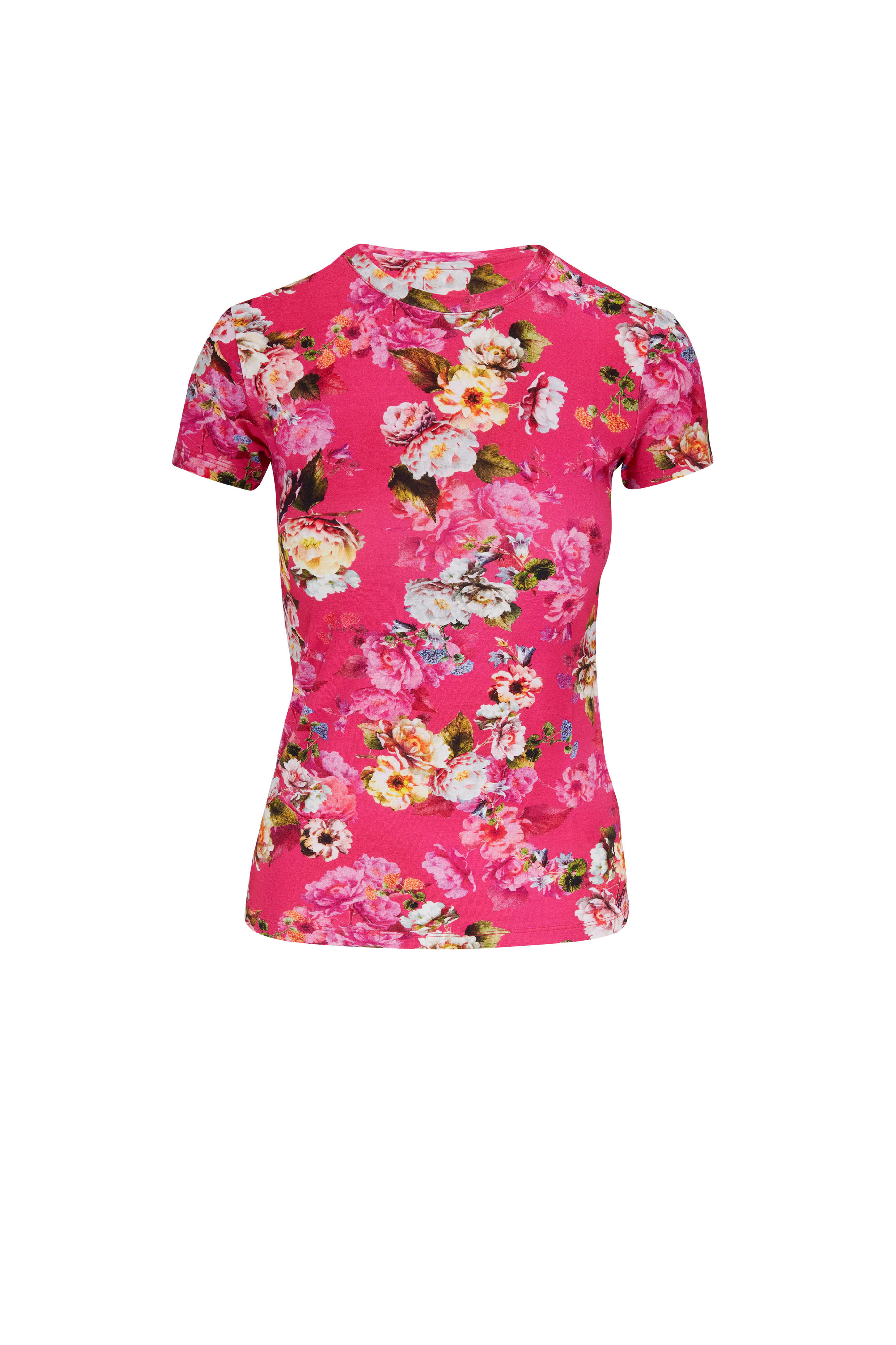 L'Agence - Ressi Cabaret Pink Rose Print T-Shirt