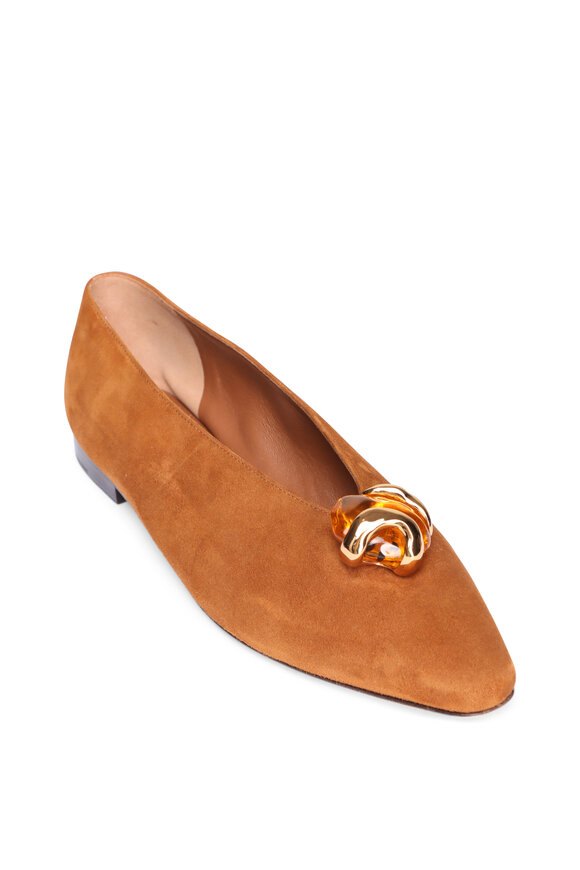 Jimmy Choo Margot Tan Amber Suede Flat - view 1