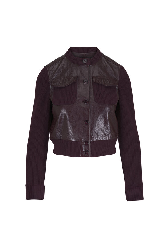 Dorothee Schumacher It's A Match Burgundy Mixed Media Jacket - view 1