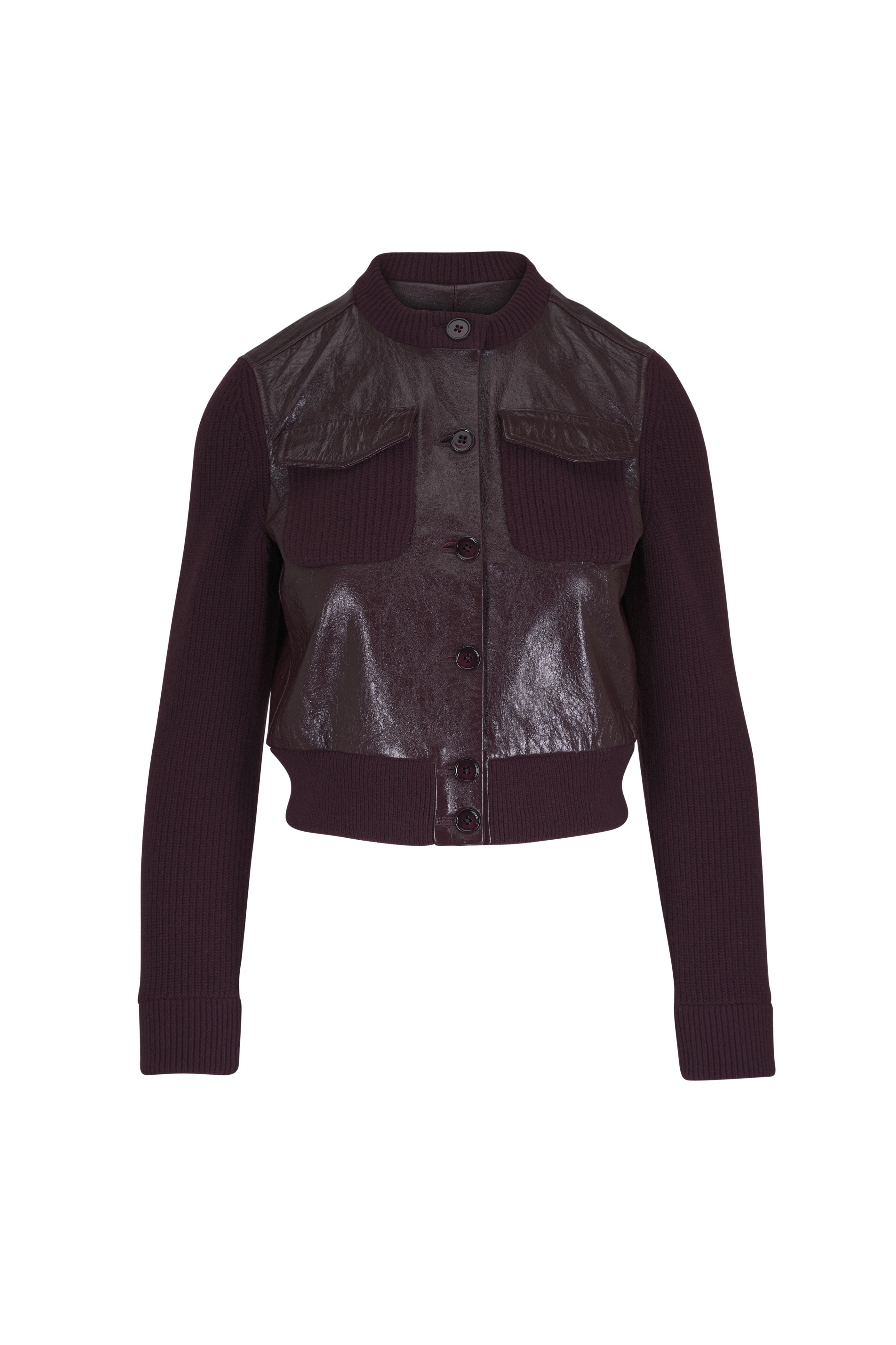 Dorothee Schumacher - It's A Match Burgundy Mixed Media Jacket