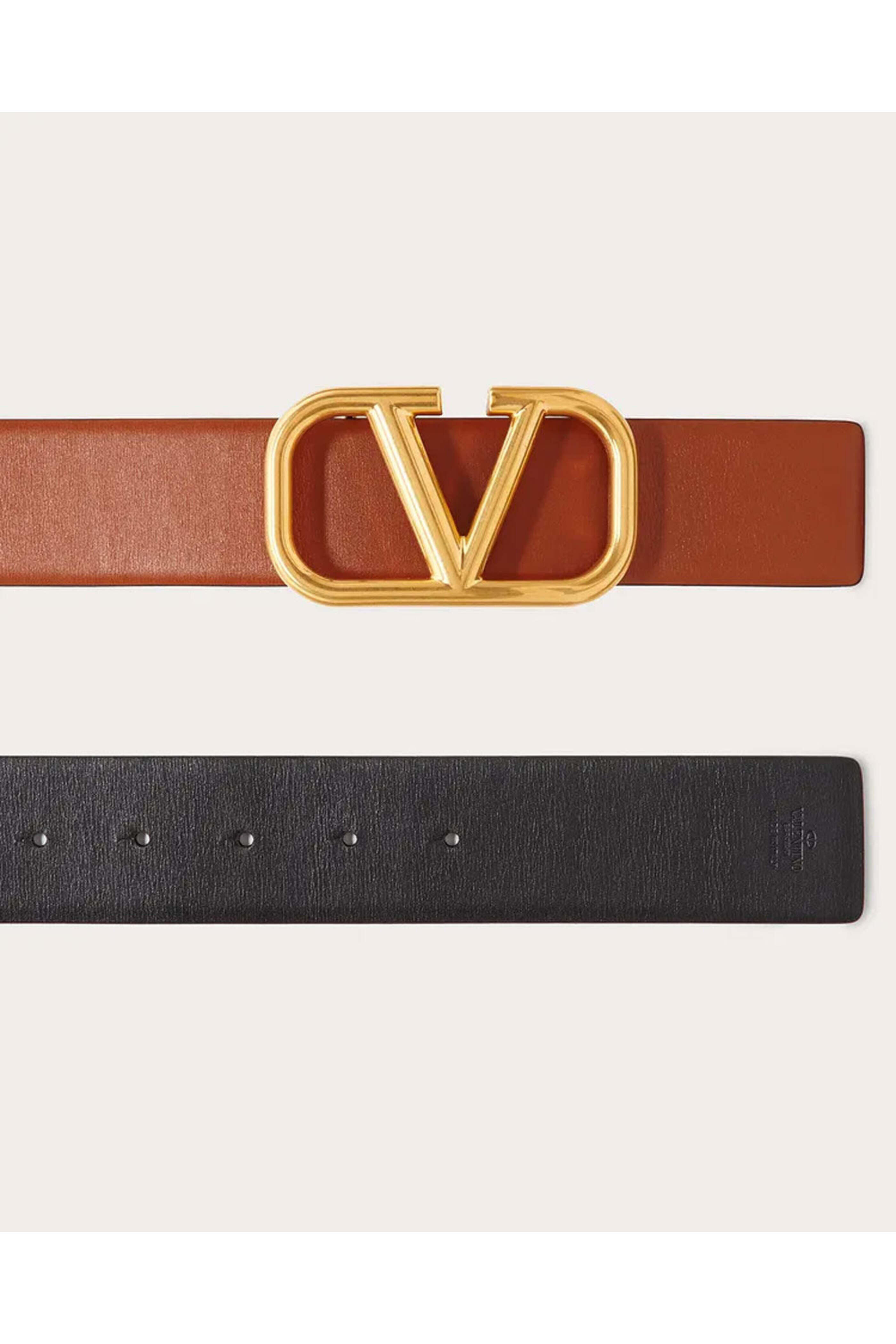 ベルト VALENTINO 24FW Black Red Reversible Belt 5W0T0SA9 ZFR 0SM Valentino Garavani - Selleria and Nero Reversible V Logo Belt