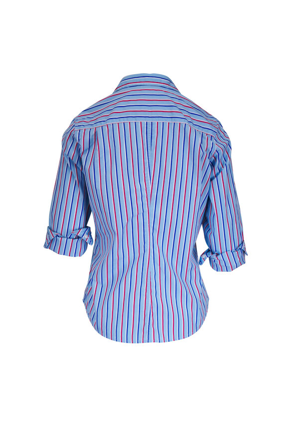 Frank & Eileen Barry Red, White & Blue Tailored Button Up Shirt - view 3