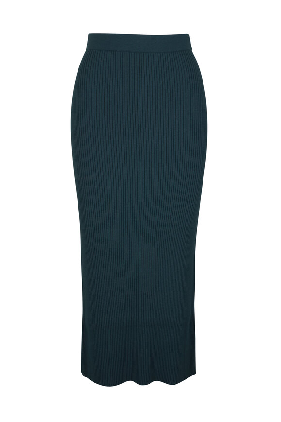 Zimmermann Valiant Bottle Green Wool Straight Skirt - view 1