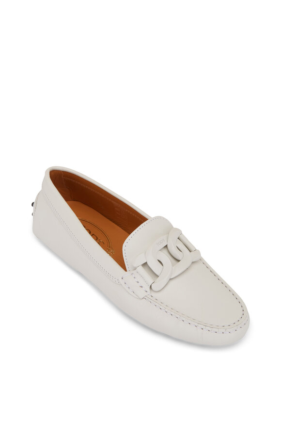 Tod's - Gommini Bianco Tonal Chain Driver