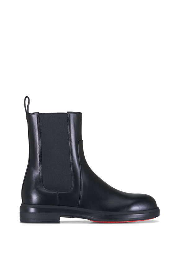 Santoni Easy Black Leather Pull On Boot - view 2