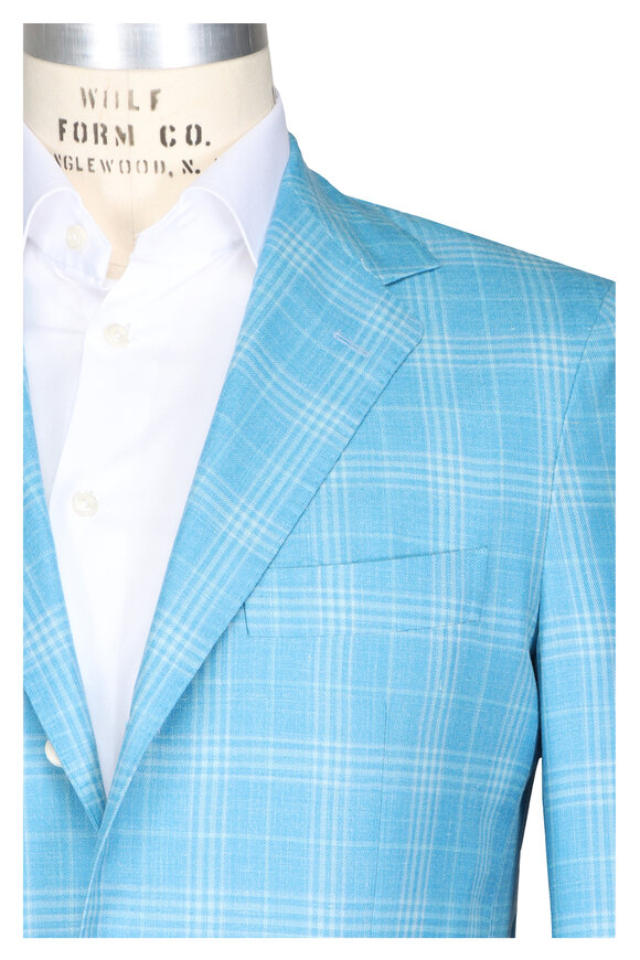 Sartorio Blue & White Windowpane Sportcoat
