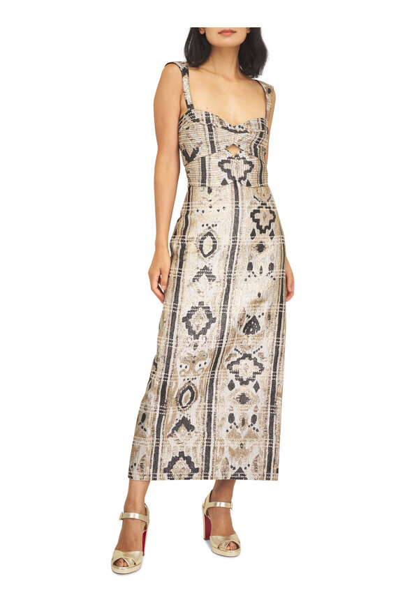 Johanna Ortiz Tropicana Ecru & Black Ankle Dress - view 2
