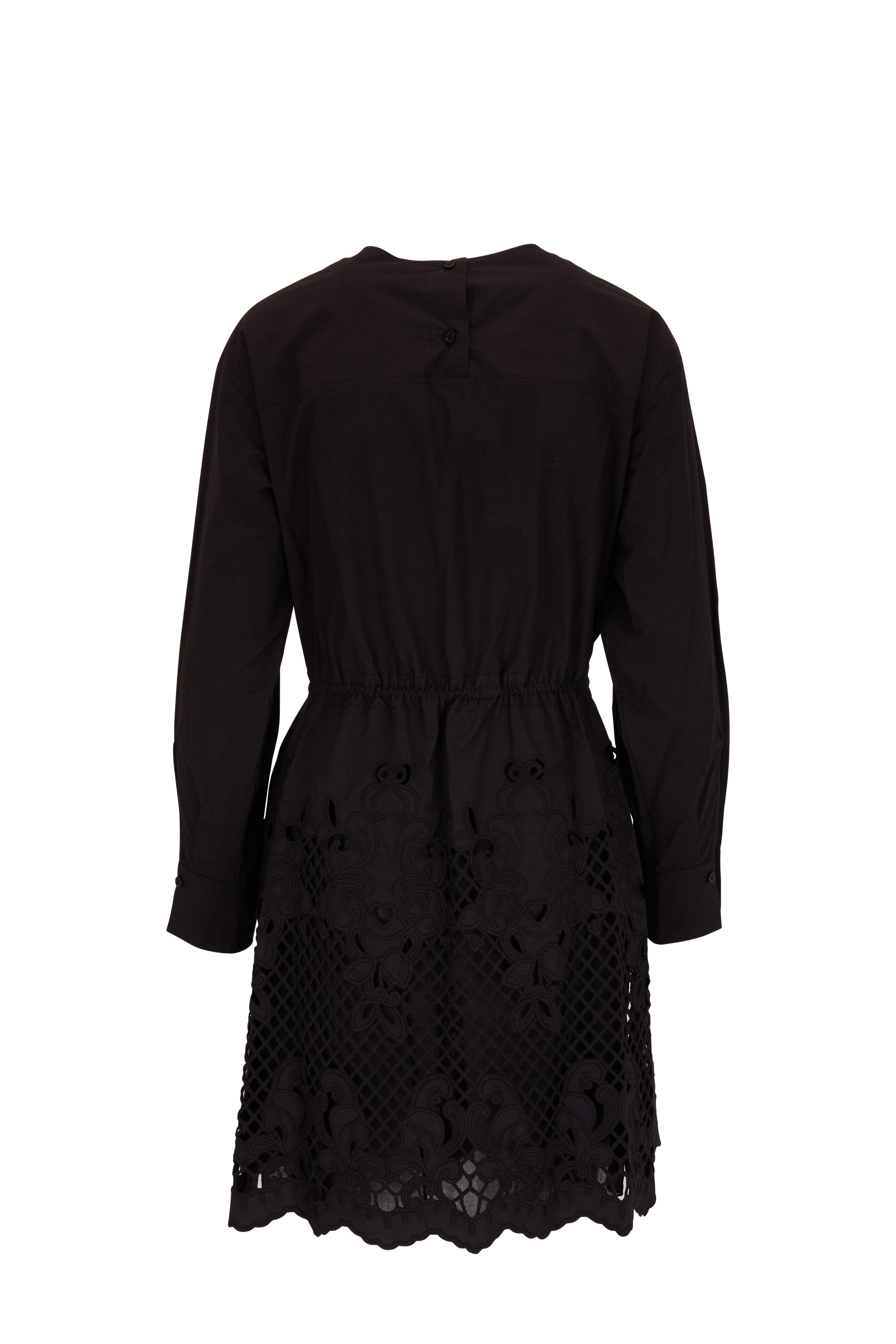 See by Chloé - Black Poplin Eyelet Hem Day Dress