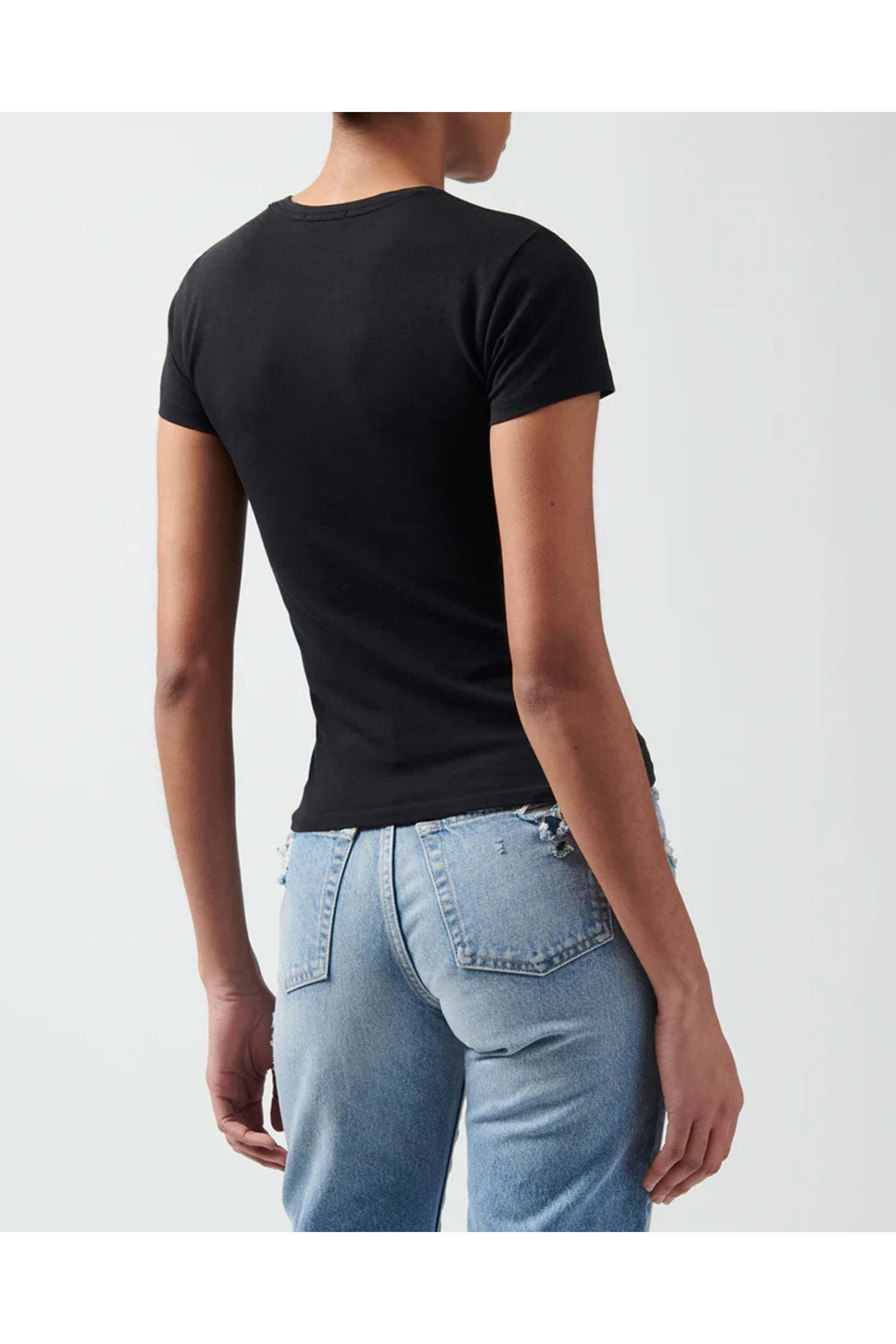 ATM - Black Cotton Jersey Crewneck Tee