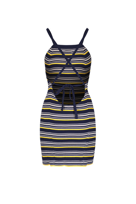 Miu Miu Multi Stripe Tie Back Mini Dress - view 5