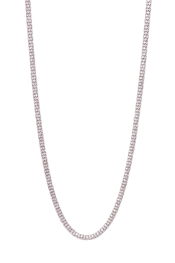 Sidney Garber 18k White Gold Diamond & Sapphire Rope Necklace