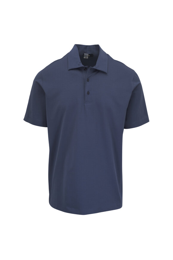 Herno Light Blue Cotton Short Sleeve Polo