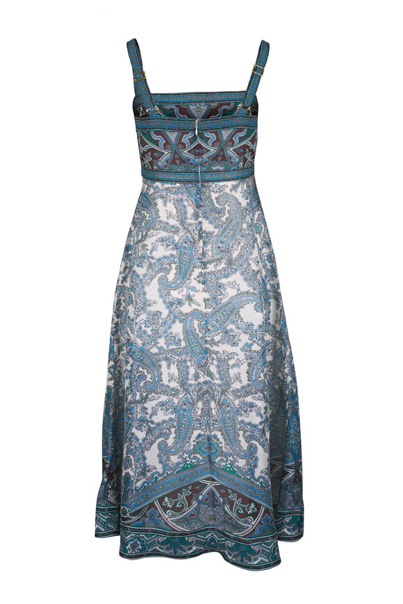 Veronica Beard Rye Ecru Multi Paisley Print Midi Dress - view 3