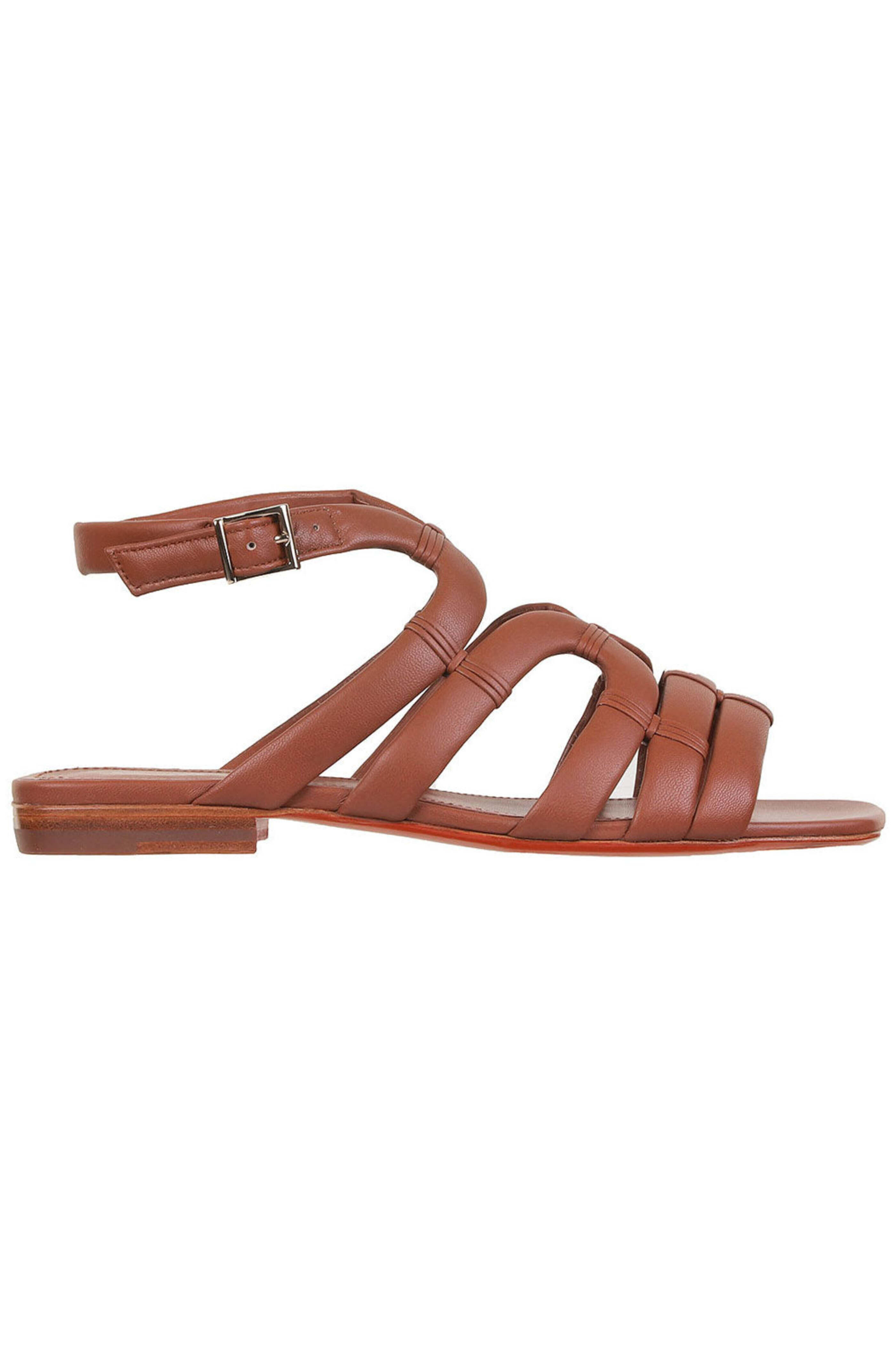 Santoni - Alhazen Flat Sandal in Cognac