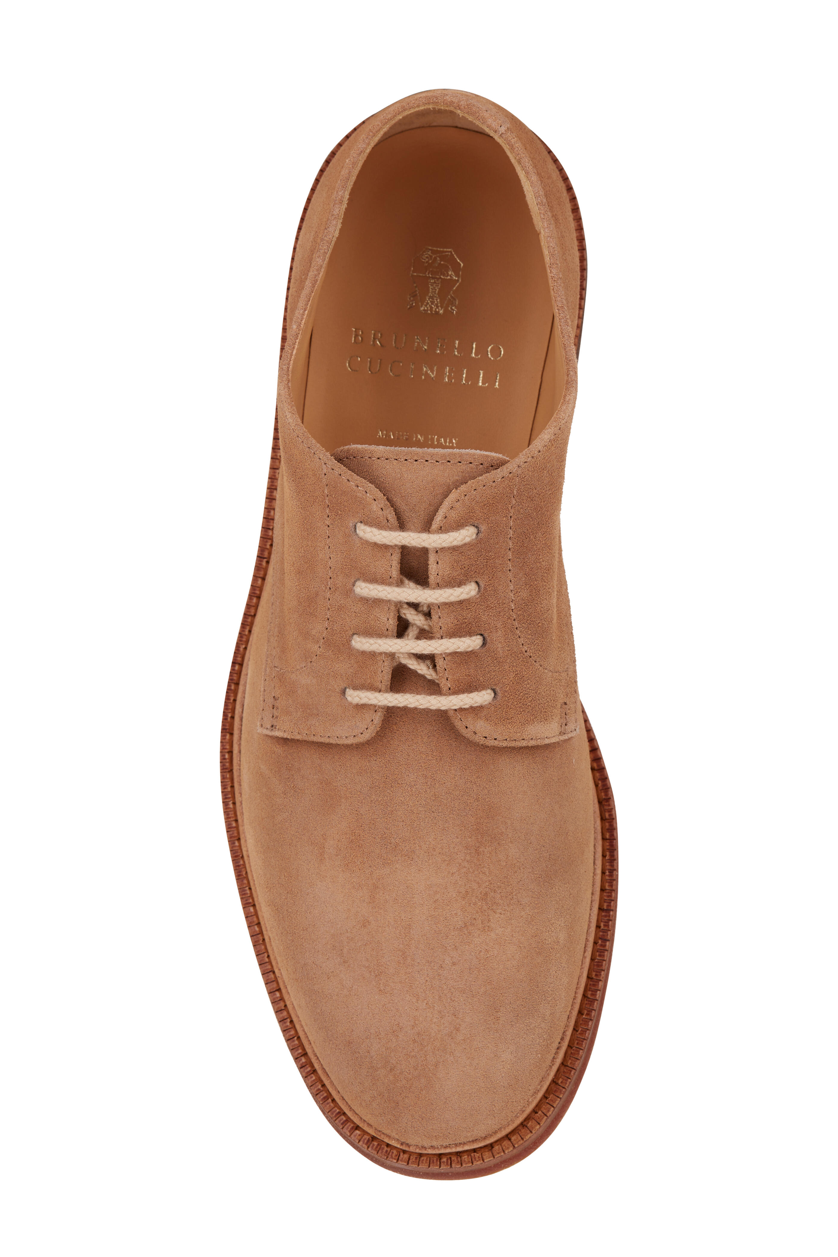 Brunello Cucinelli - Suede Derby Shoes - Neutrals Brunello Cucinelli