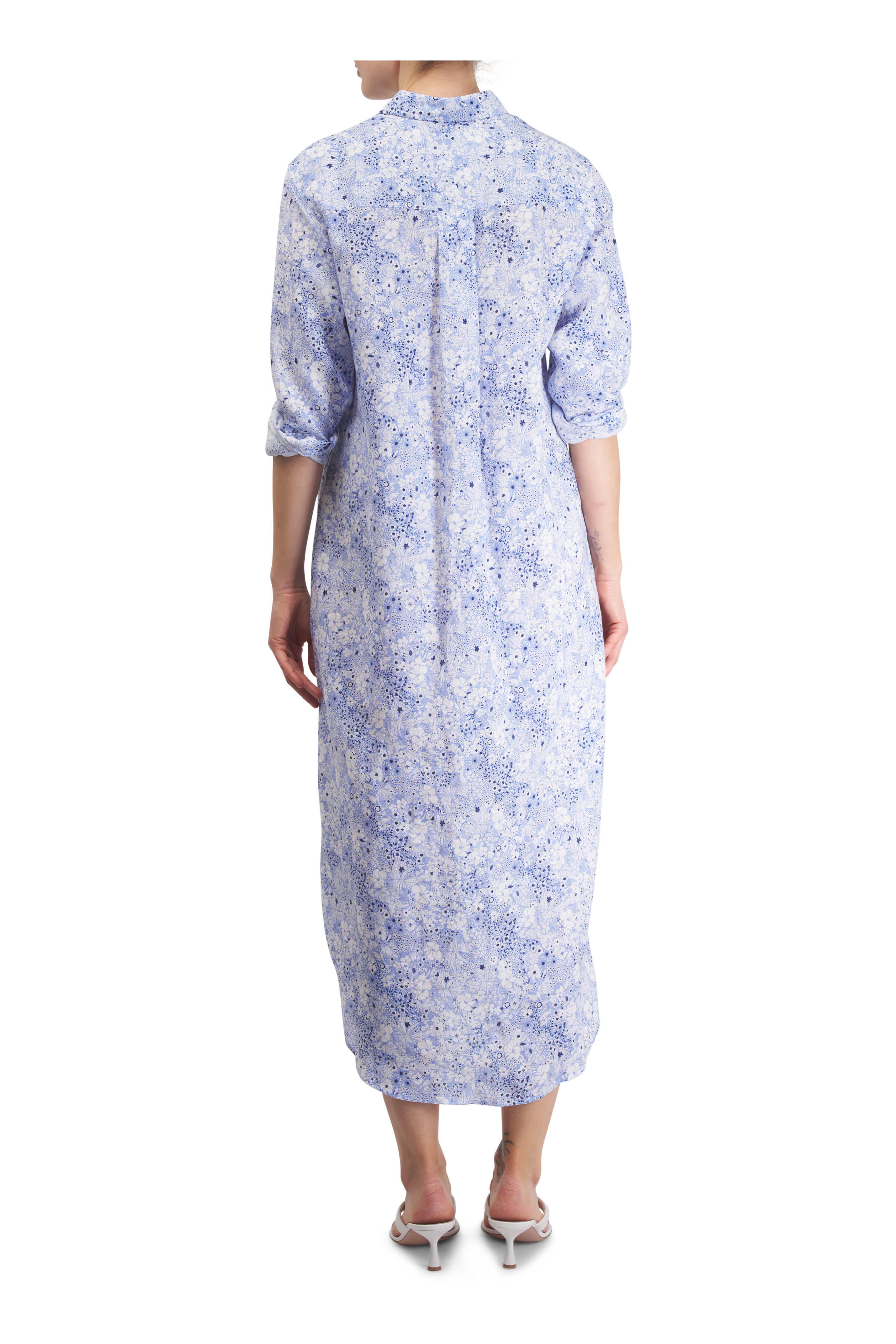 Frank & Eileen - Rory Blue Floral Maxi Shirtdress