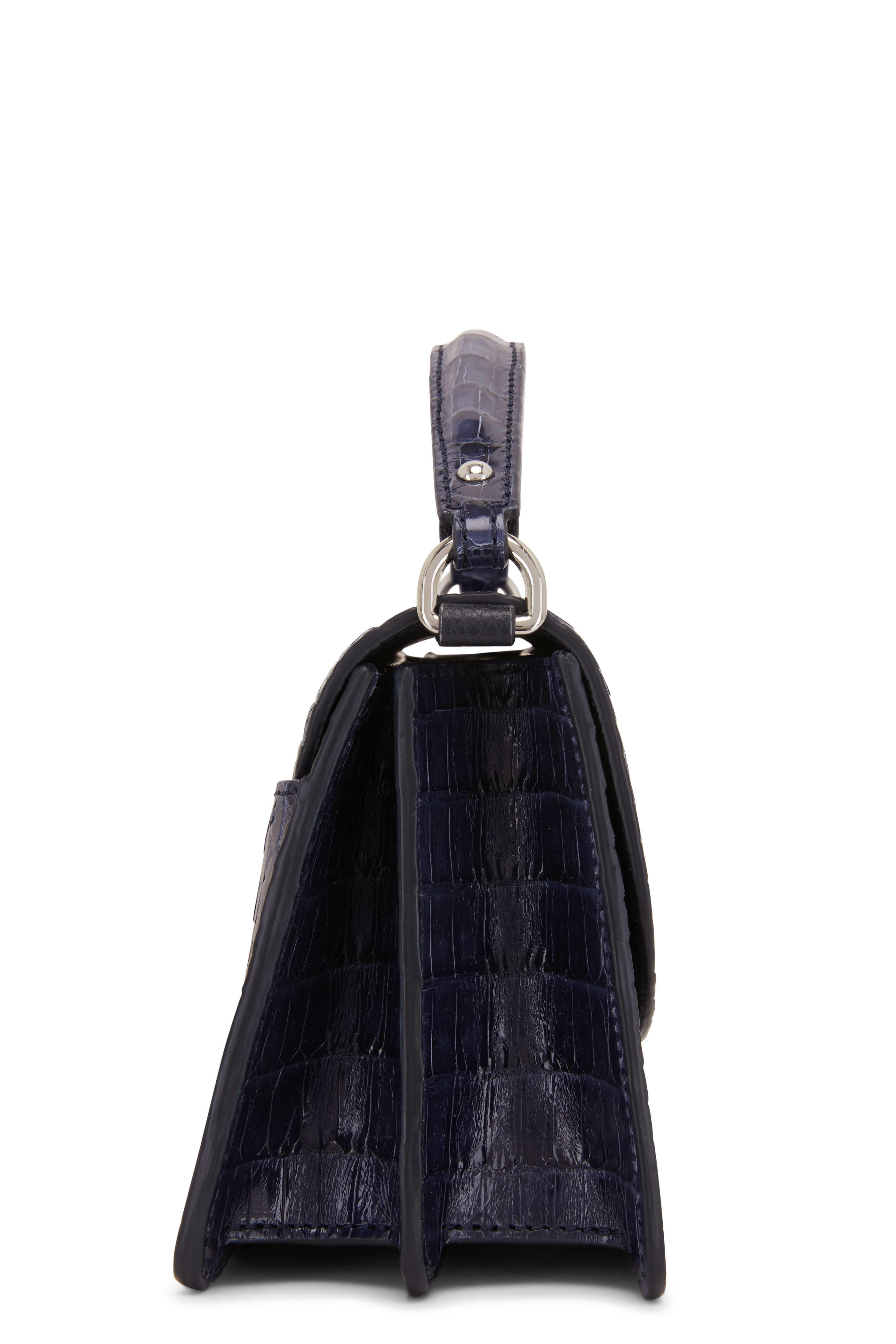Maria Oliver - Valencia Navy Shiny Crocodile Crossbody