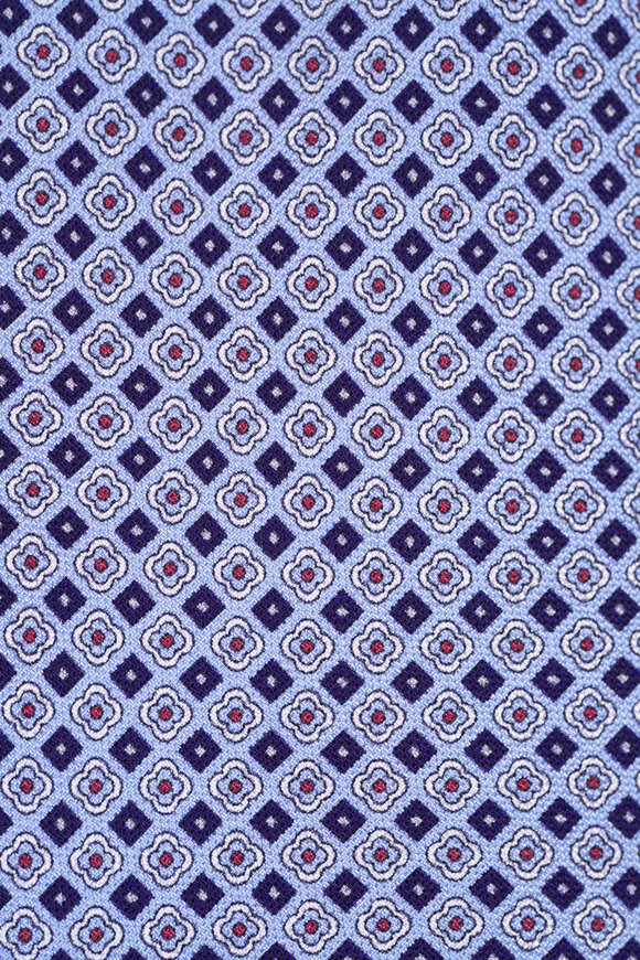 Brioni Light Blue Micro Motif Silk Necktie - view 2