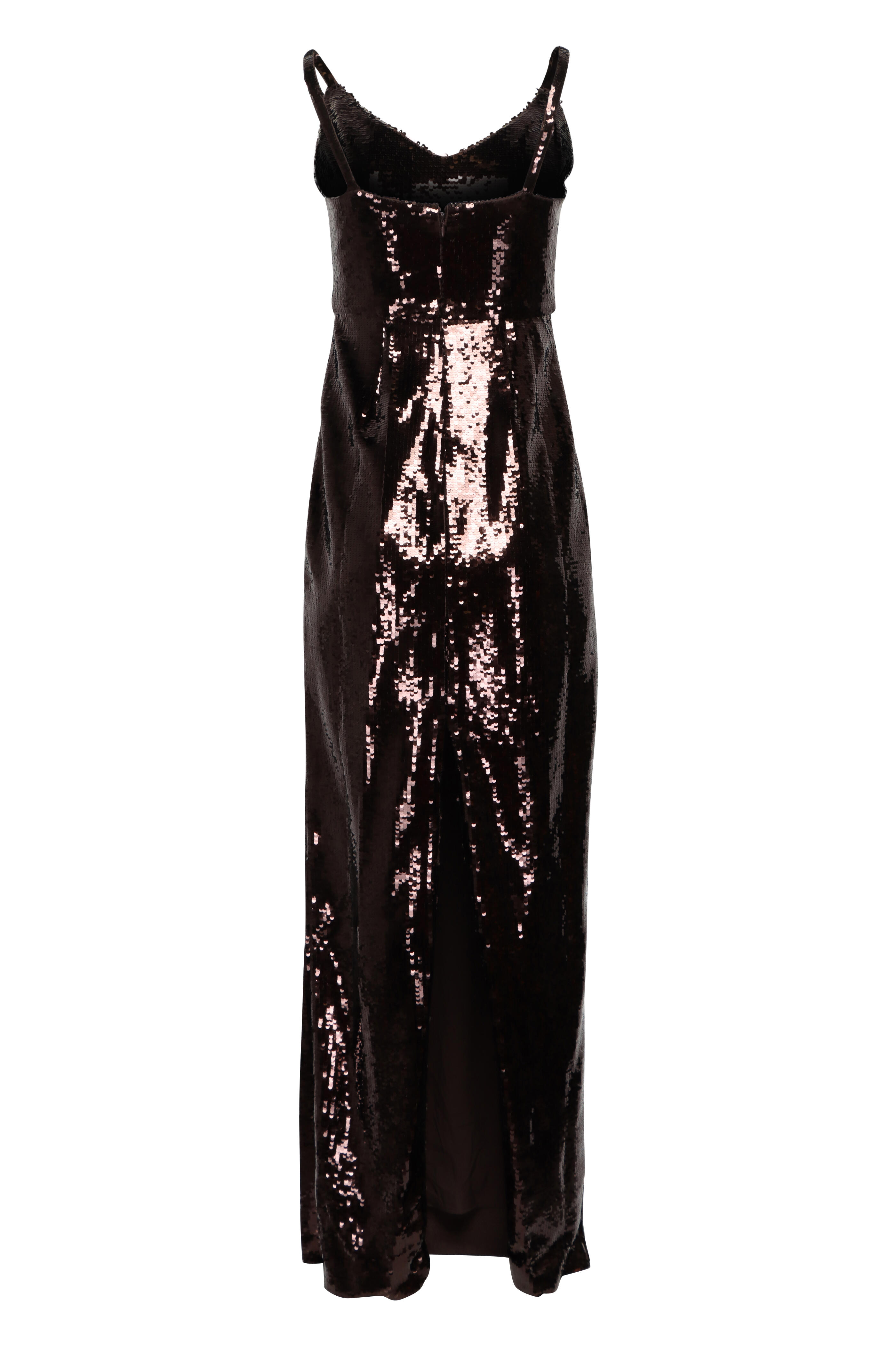 L'Agence - Karma Chocolate Sequin Maxi Dress