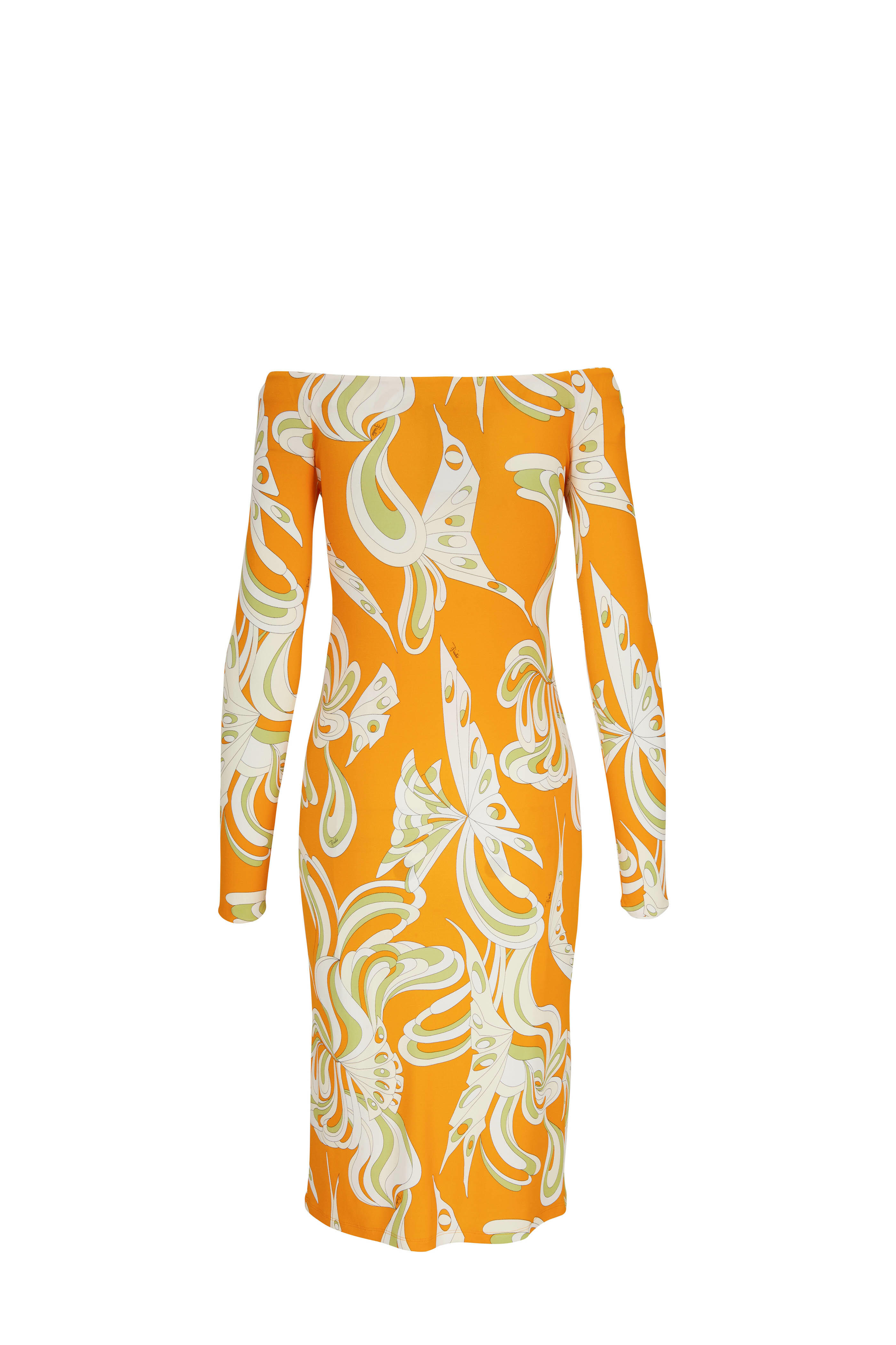 pucci orange dress Serifos Pucci Print Mini Dress