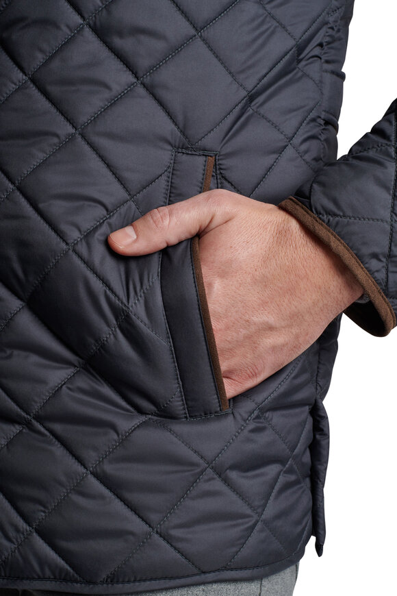 Peter Millar - Suffolk Black Quilted Travel Coat