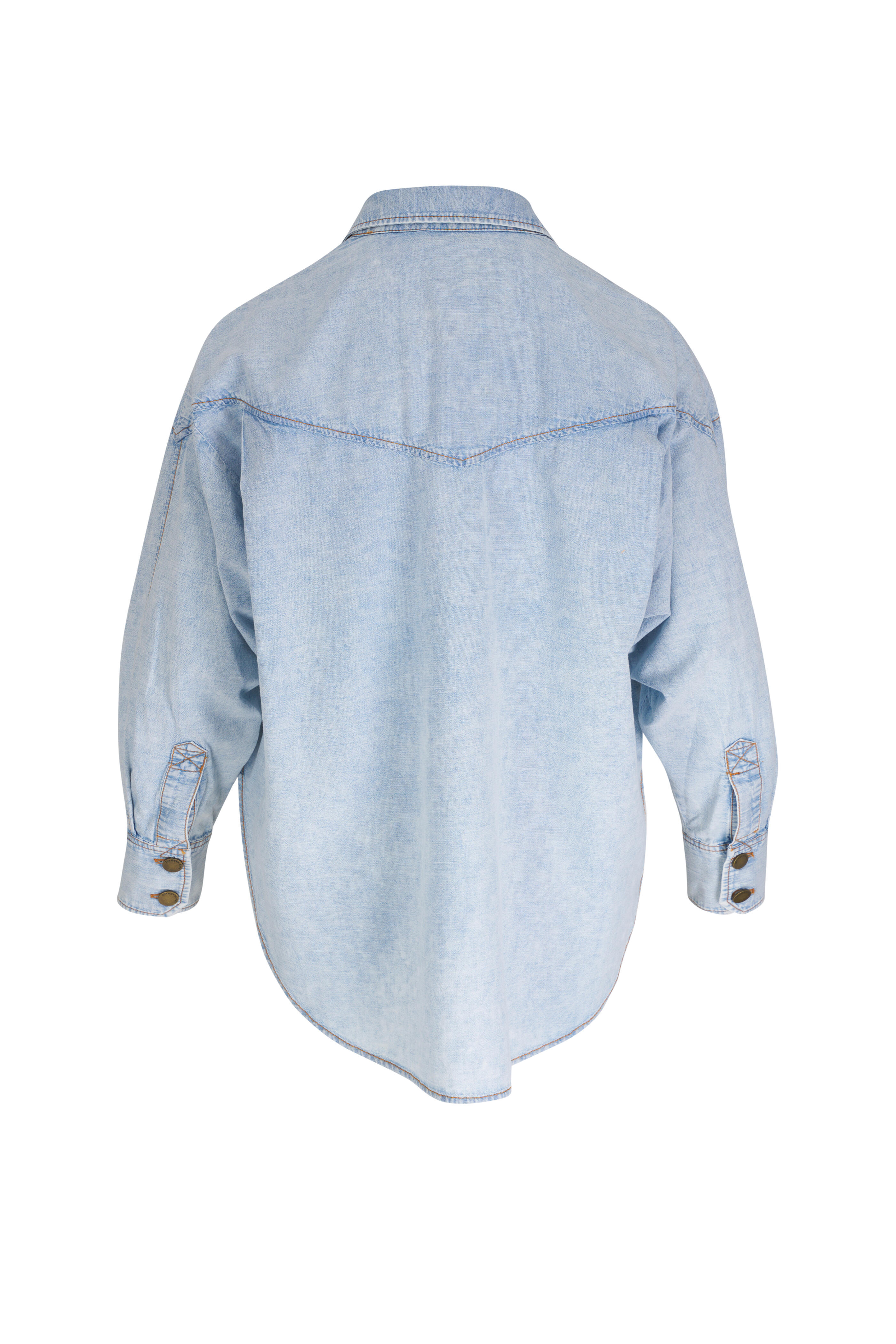 Tシャツ・カットソー ZIMMERMANN Cascadian Billow ramie shirt Ascension Manstyle Shirt Blue/Cream Indienne Floral Online