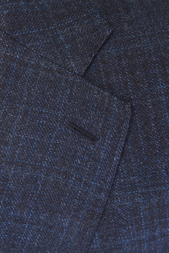 Atelier Munro Blue Check Wool, Silk & Cashmere Sportcoat - view 5