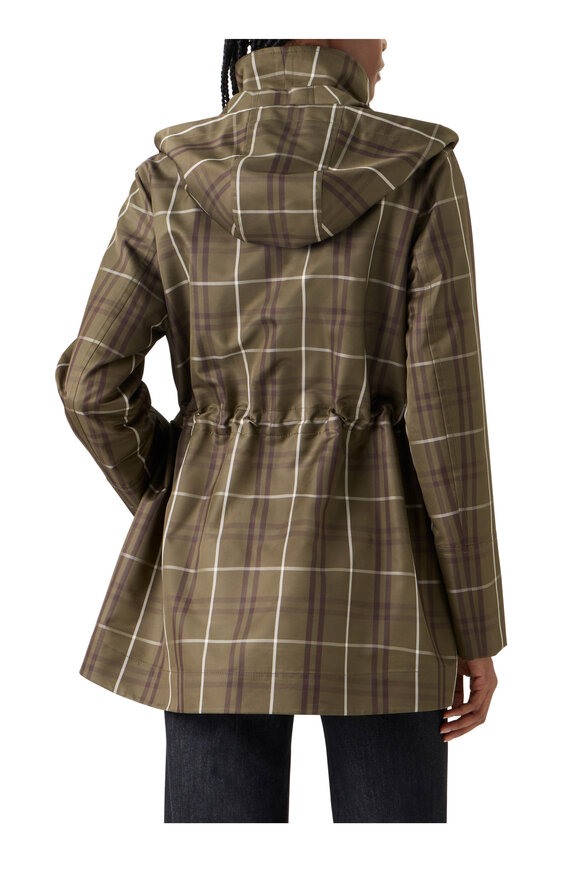 Akris Punto Olive Plaid Techno Taffeta Rain Jacket - view 3