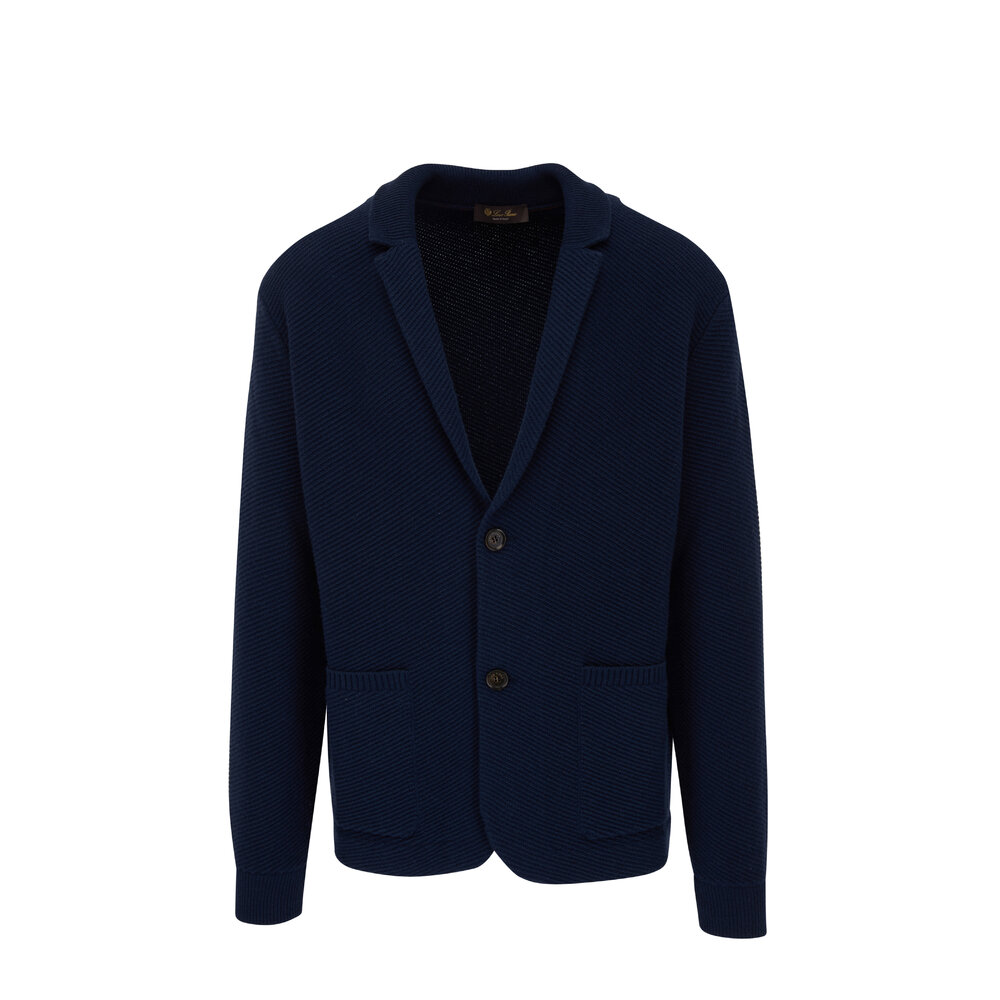 loro piana カーディガン LORO PIANA Ribbed Cashmere and Wool-Blend Zip-Up Cardigan