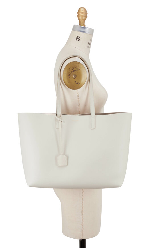 Saint Laurent - Cream Leather Large Shopper Tote