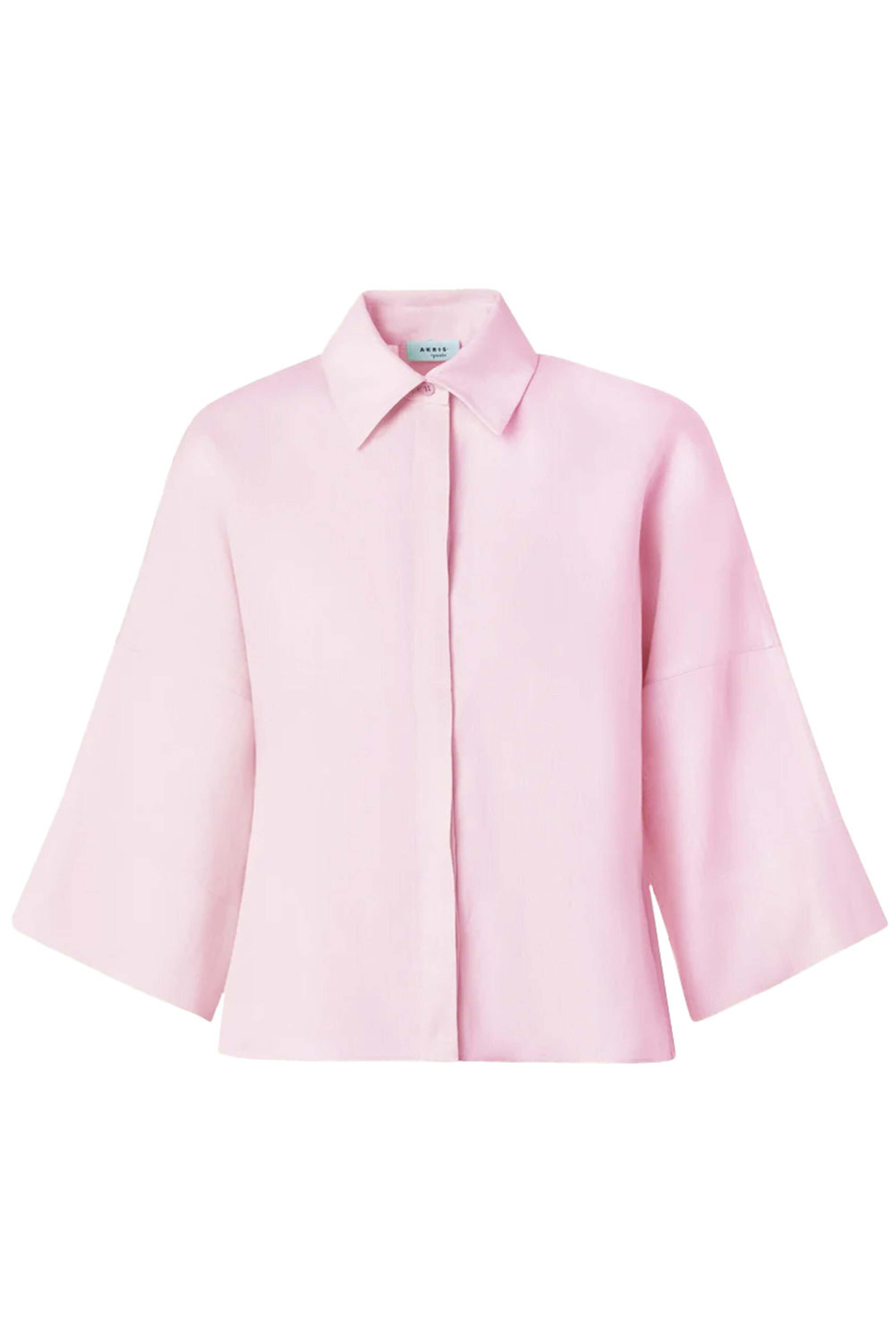Akris Punto - Pink Linen Crop Shirt
