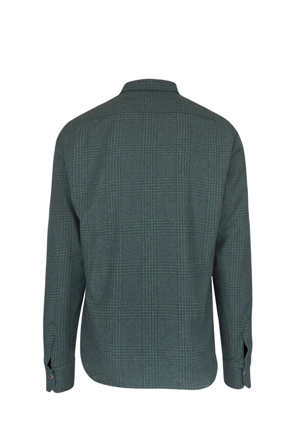 Kiton Kelly Green Glen Plaid Overshirt - view 3