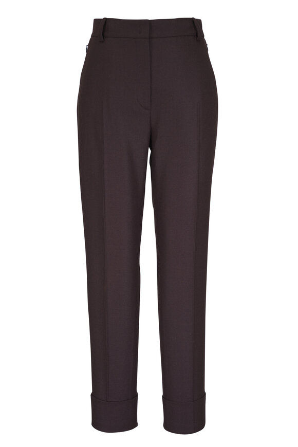 Akris Maxima Brown Cuffed Wool Pant - view 1
