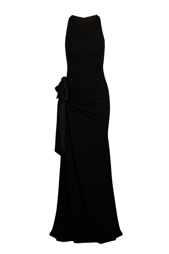 L'Agence Black Frost Shirred Bow Gown - view 1