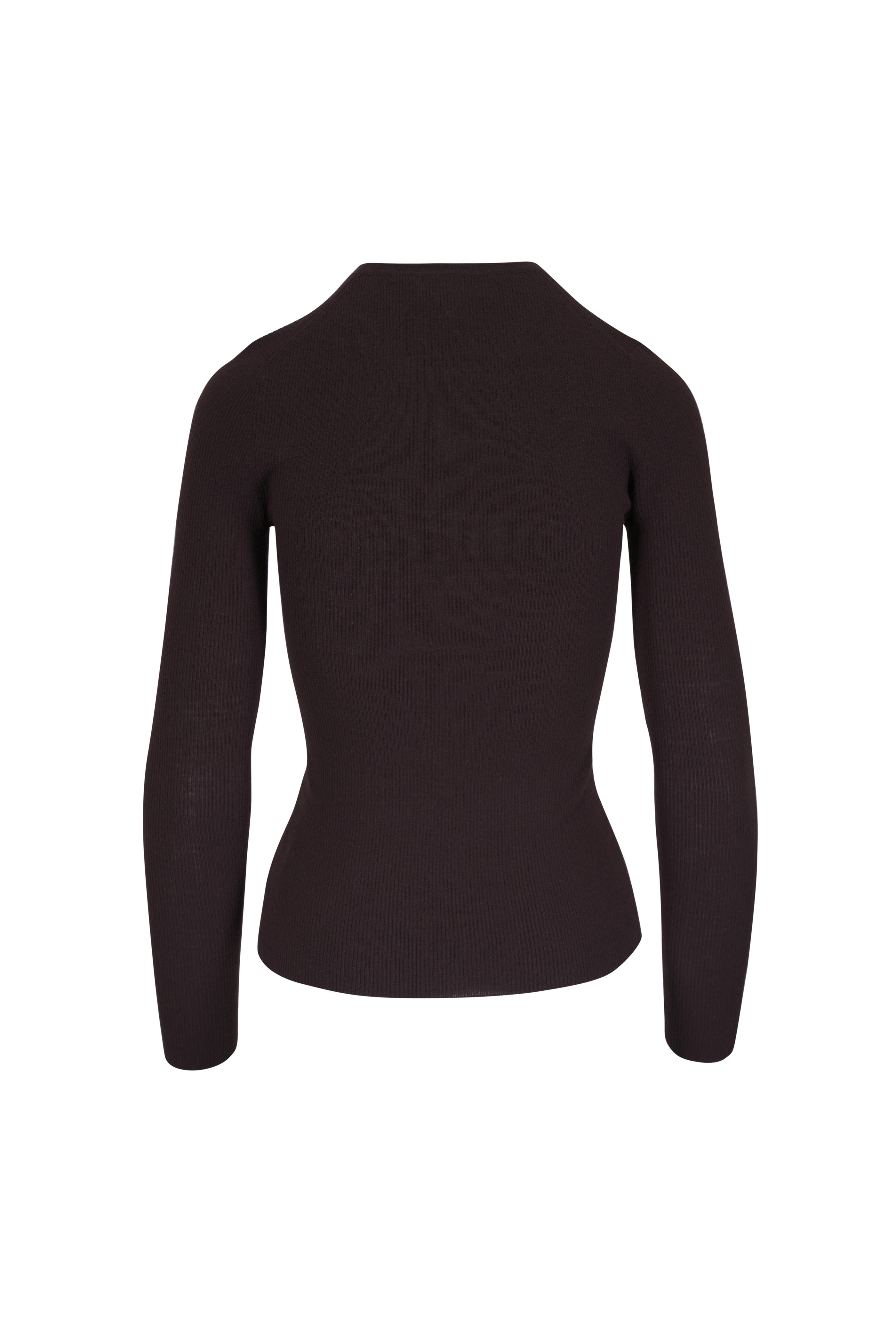 Michael Kors Collection - Hutton Chocolate Ribbed Cashmere Sweater