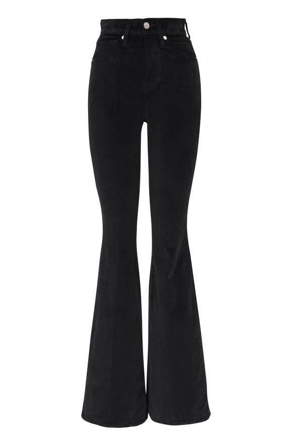 Veronica Beard - Sheridan Black Stretch Velvet Bell Bottom Pant 